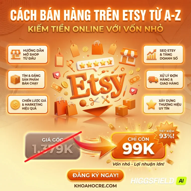 Khóa Học Bán Hàng Etsy Từ A-Z – Kiếm Tiền Online Với Vốn Nhỏ