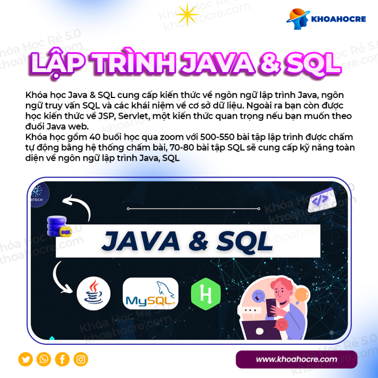 Khoá học Lập Trình Java và SQL 28Tech
