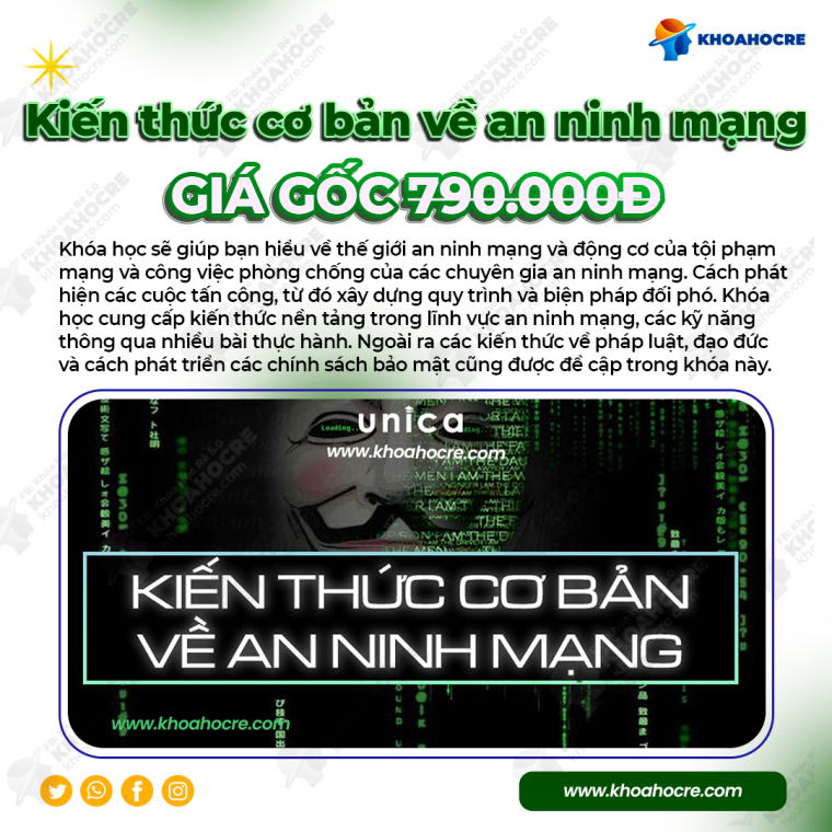 Khóa Học Kiến Thức Cơ Bản Về An Ninh Mạng | Unica