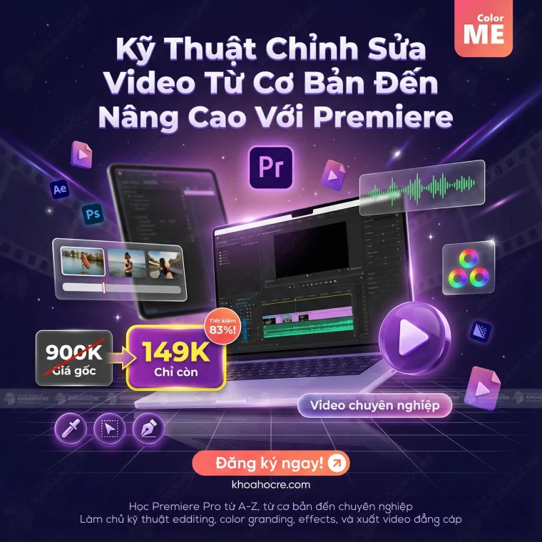 Khóa Học Premiere Pro Color ME – Kỹ Thuật Chỉnh Sửa Video Cơ Bản Đến Nâng Cao