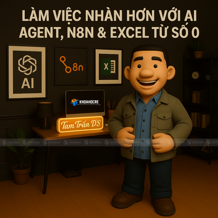 Khóa Học Làm Việc Nhàn Với AI Agent, N8n & Excel từ số 0