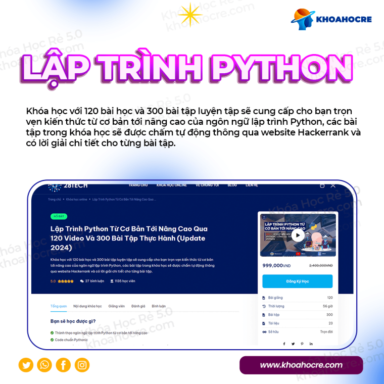 Khóa Học Lập Trình Python 28Tech Mới Nhất 2025