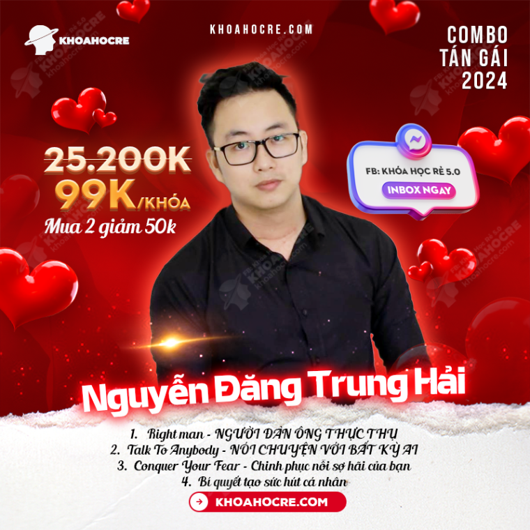 Trọn Bộ 4 Khóa Học Tán Gái Nguyễn Đăng Trung Hải Trọn Bộ 4 Khóa Học Tán Gái Nguyễn Đăng Trung Hải