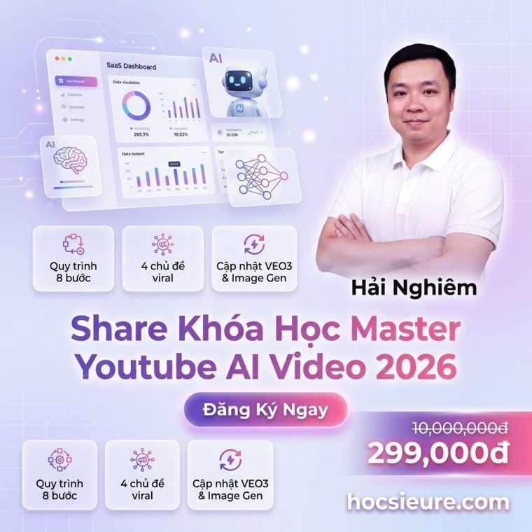 Khóa Học Hải Nghiêm Zoom K08 – Master Youtube AI Video 2026