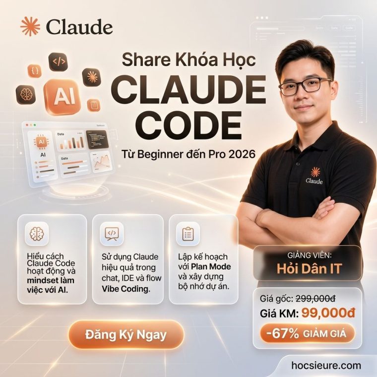 Khóa Học Claude Code Thực Chiến: Từ Beginner đến Pro 2026